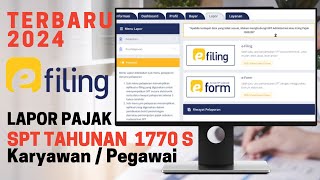 CARA LAPOR SPT TAHUNAN PRIBADI ONLINE 1770 S UNTUK PEGAWAIKARYAWAN SWASTA DI TAHUN 2024 [upl. by Covell819]