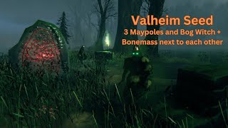 Valheim Seed  3 Maypoles bog witch and bonemass next to each other  GsDVuukdCk [upl. by Eikin]