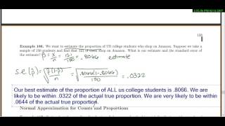 Stat 3000 lecture 73 sampling distribution for counts and proportions [upl. by Dowd844]