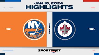 NHL Highlights  Islanders vs Jets  January 16 2024 [upl. by Sibbie]