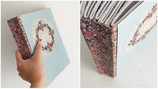 How to make an easy no sew journal  step by step tutorial  DIY [upl. by Ellehsram]