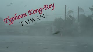 Typhoon KongRey Slams Taiwan 🇹🇼 [upl. by Kinnard]