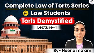 Complete Law of Torts Series For Law Students Lecture 1  By Heena Maam [upl. by Wolfie]