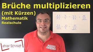 Brüche multiplizieren mit Kürzen  quotschlauequot Methode  spart Zeit  Lehrerschmidt [upl. by Hallock]