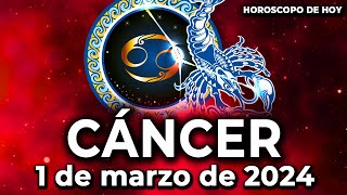 ⚖️ 𝐄𝐥 𝐤𝐚𝐫𝐦𝐚 𝐝𝐞 𝐪𝐮𝐢𝐞𝐧 𝐭𝐞 𝐡𝐢𝐳𝐨 𝐝𝐚ñ𝐨😯 Cáncer hoy ♋ Horóscopo de 1 de Marzo de 2024 [upl. by Lsiel]