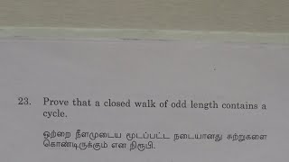 A closed walk of odd length contains a cycle  Graph theory  Theorem 43  Tamil [upl. by Neelon]