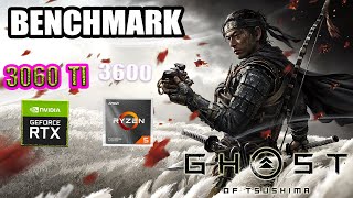 Ghost of Tsushima  RTX 3060 Ti 8GB  Ryzen 5 3600  1080p FSR 3 Frame Gen  DLSS Benchmark [upl. by Nich]