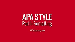 APA Style  Part 1 Formatting [upl. by Nosiddam]