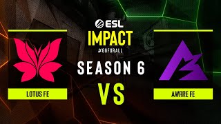 Lotus fe vs Aware fe  ESL Impact League S6  NA [upl. by Ojeillib437]