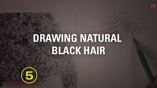 How to Draw Natural Black Hair Touchable Textures 6 [upl. by Ahsineb]