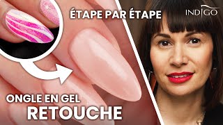 Comment réaliser remplissage ongle en gel décollement  retouche gel  Indigo Nails Français [upl. by Akessej]