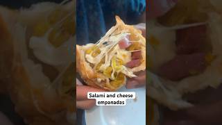 salami and cheese empanada food eating dominicanfood hungry shorts meals ytshorts spanish [upl. by Essyla]