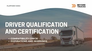 Driver Qualification and Certification Compatibility Check [upl. by Beal]