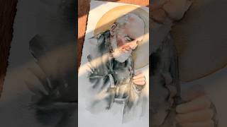 Pintura em aquarela de São Padre Pio [upl. by Sibby]