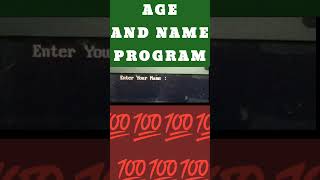 NAME AND AGE PROGRAMMING IN C LANGUAGE  C LANGUAGE  TURBO C  C PROGRAMMING  SNOW LIFE CODING [upl. by Houser]