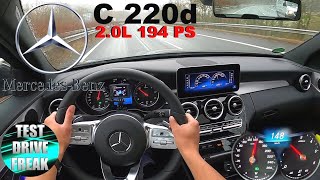 2020 Mercedes Benz C 220d AMGLine 194 PS AUTOBAHN DRIVE POV [upl. by Lecrad]