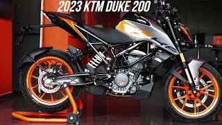 2023 KTM Duke 200 New Dark Silver Metallic Cinematic Walkaround Review [upl. by Anig382]