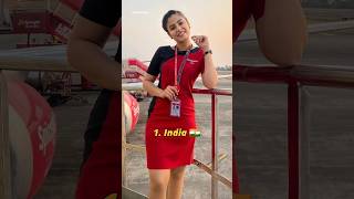 Top 10 Air Hostess Uniform 🥋 Of Different Countries shorts [upl. by Teerprah794]