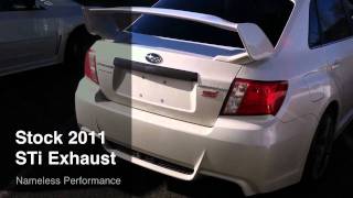 Nameless Performance AxleBack Exhaust vs Stock [upl. by Anasxor690]