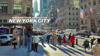 New York Manhattan Winter Walk  8th Avenue Broadway Korea Way and 5th Avenue Travel USA 4K [upl. by Idonna]