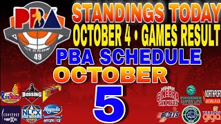 pba standings today October 4 2024  games results  games schedule October 5 2024 [upl. by Prisilla]