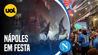 FESTA DE CAMPEÃO NAPOLI COMEMORA DEPOIS DE 33 ANOS O TÍTULO ITALIANO [upl. by Nhor]