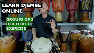 Dexterity Exercise with Groups of 3  Learn Djembe Online [upl. by Scharaga]