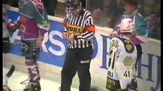 Hockey rough stuff  Season 19941995 playoff finals TPS vs Jokerit [upl. by Nydroj]