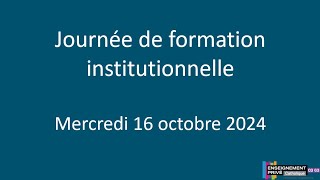 Journée de formation institutionnelle  Pour une pédagogie libre et inventive [upl. by Aciemaj]