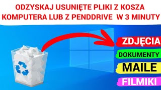 Jak odzyskać USUNIĘTE PLIKI Z KOSZA na komputerze z Windows lub z PENDRIVE czy KARTY SD [upl. by Pall]