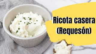 Ricota casera DESCREMADA fácil Queso Requeson [upl. by Clywd]