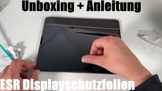 ESR Displayschutzfolien Tempered Glass für iPad Pro 129 202120202018 Unboxing und Anleitung [upl. by Nahtanhoj]