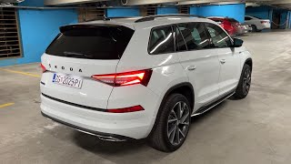 SKODA Kodiaq Sportline 2022 at night  Matrix LED lights AMBIENT lights amp digital cockpit views [upl. by Tor]