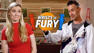 Freddie Prinze Jr Plays A One Handed Handcuffed Kelsey Cook at Foosball Wrists of Fury [upl. by Machutte]