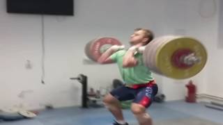 Gabriel Sincraian  Training CleanampJerk 210kg [upl. by Zaraf]