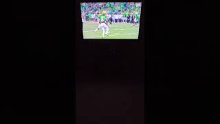 Louisville QB Tyler Shough throws INT vs Notre Dame notredame [upl. by Alyam]