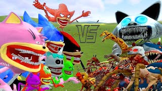 ALL THE SONIC TAPES FAMILY vs ZOOCHOSIS MUTANT ANIMAL MONSTERS in Garrys Mod [upl. by Elram]