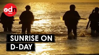 DDay Anniversary Hundreds Watch Stunning Sunrise Over Normandy Beaches [upl. by Verdha]