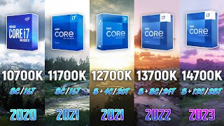 i7 10700K vs i7 11700K vs i7 12700K vs i7 13700K vs i7 14700K  5 Gen Difference [upl. by Ebba]