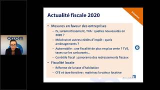 WEBINAIRE ACTUALITÉ FISCALE 2020 [upl. by Lorne]