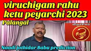 விருச்சிக ராசி ராகு கேது பெயர்ச்சி பலன்கள் 202324 Agastya naadi jothidar babu prediction [upl. by Bill419]