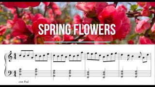 Spring Flowers  Piano Tutorial  Sheet music [upl. by Celeski504]