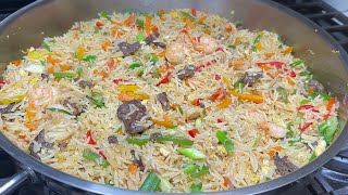 How to cook fried rice with Beef and veggetables [upl. by Aloin]