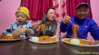 Mukbang with mom dad amp son Challenge । Eating Spicy 2x Korean Ramen [upl. by Eisaj]