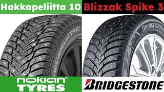 Nokian Hakkapeliitta 10 vs Bridgestone Blizzak Spike 3 [upl. by Asillim]