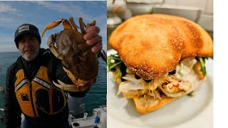 LIFECHANGING Crab sandwich Dungeness Catch and Cook [upl. by Ferro]