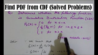 CDF to PDF PDF from CDF Cumulative Distribution Function CDF Probability Density Function PDF [upl. by Brenza]