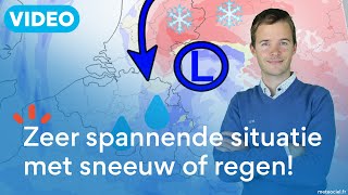 Laatste analyse Spannende weersituatie op komst met sneeuw of regen [upl. by Godding]