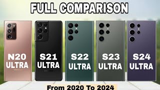 Samsung S24 Ultra Vs S23 Ultra Vs S22 Ultra Vs S21 Ultra Vs Samsung Note20 Ultra Full Reviews Now [upl. by Enala632]