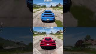 Forza Horizon 5  Porsche 911 GT3 2021 vs Chevrolet Corvette Z06 2023 Aerodromo Drag Race Stock [upl. by Natasha]